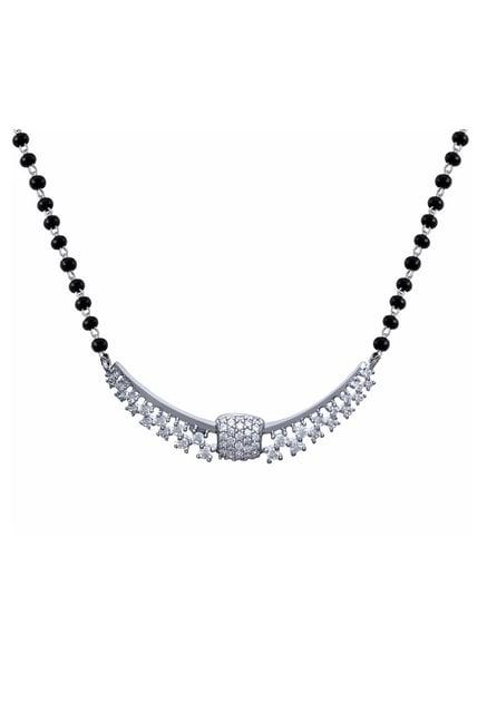 clara white sterling silver swarovski zirconia mangalsutra