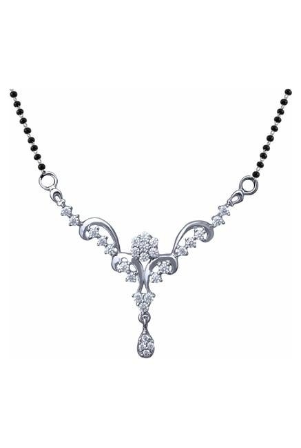 clara white sterling silver swarovski zirconia mangalsutra