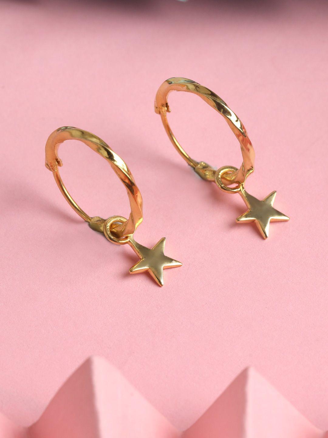 clara women gold-toned contemporary hoop earrings