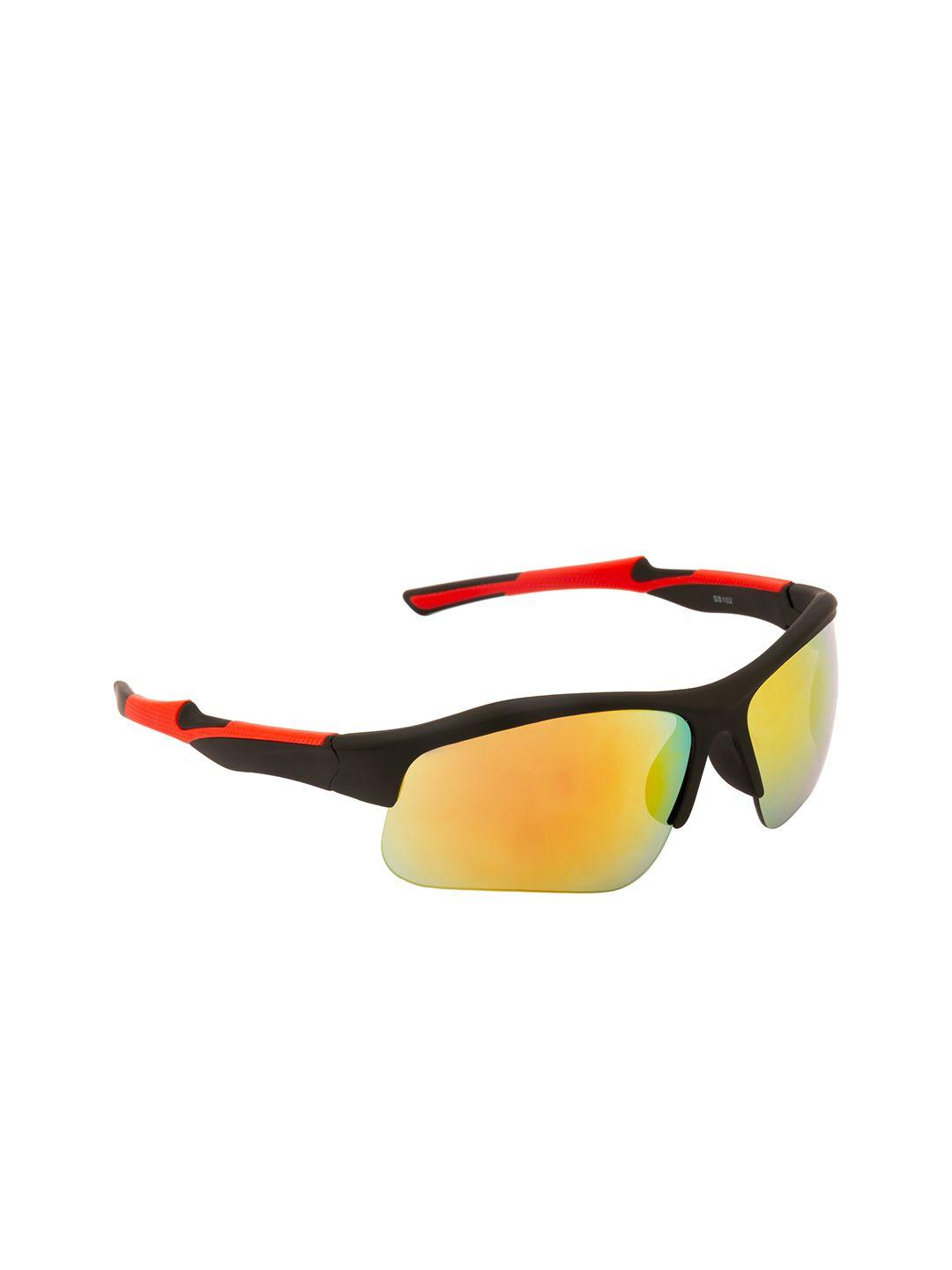 clark n palmer unisex mirrored lens & black sports sunglasses with uv protected lens