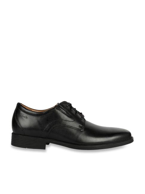 clark men's whiddon plain black derby shoes