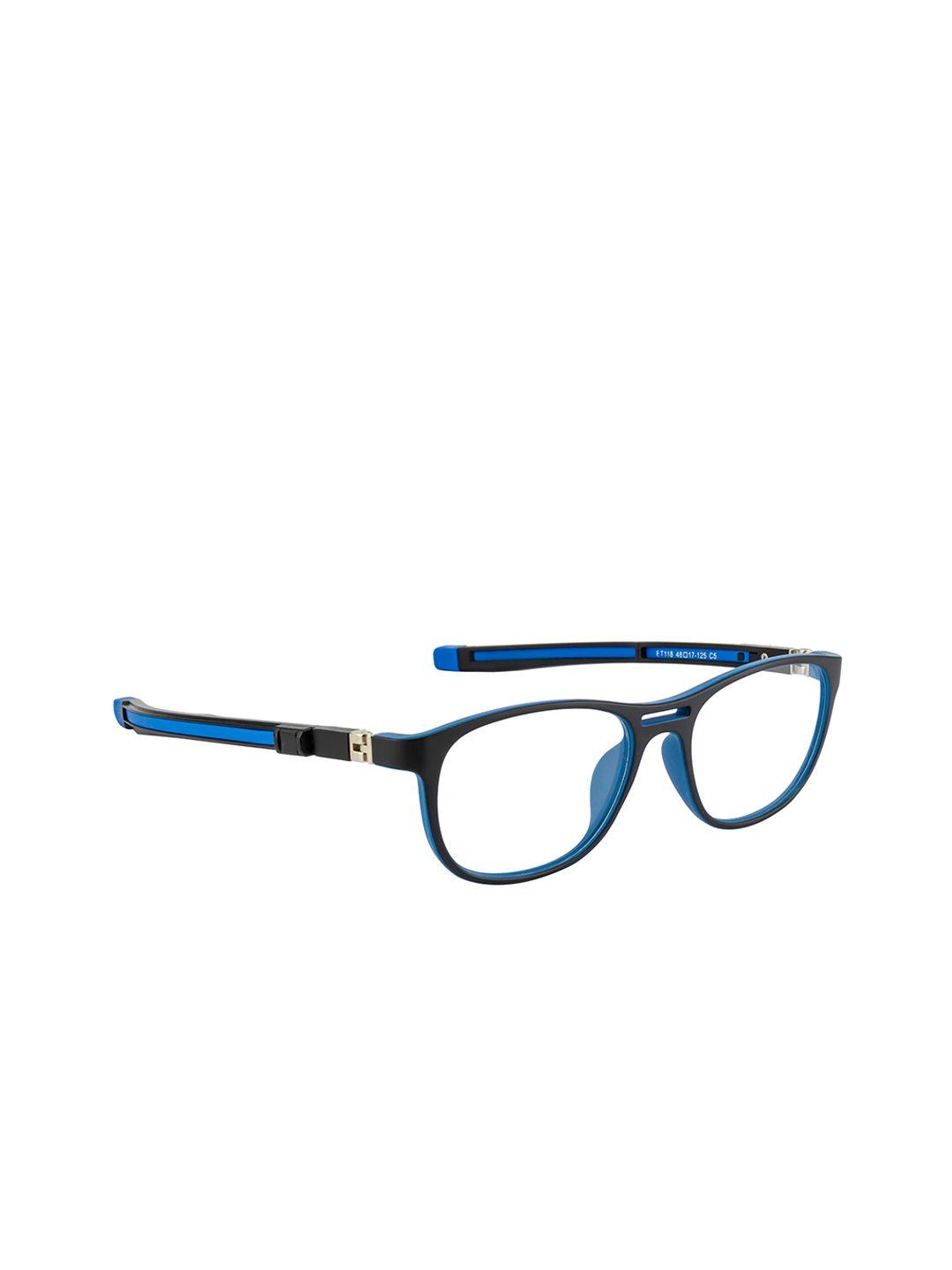 clark n palmer kids black & blue colourblocked full rim oval frames cnp-et118-c05