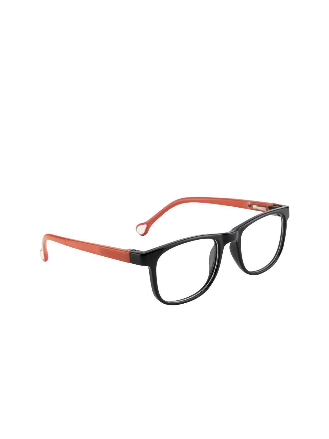 clark n palmer kids black & red colourblocked full rim rectangle frames cnp-y130-c3