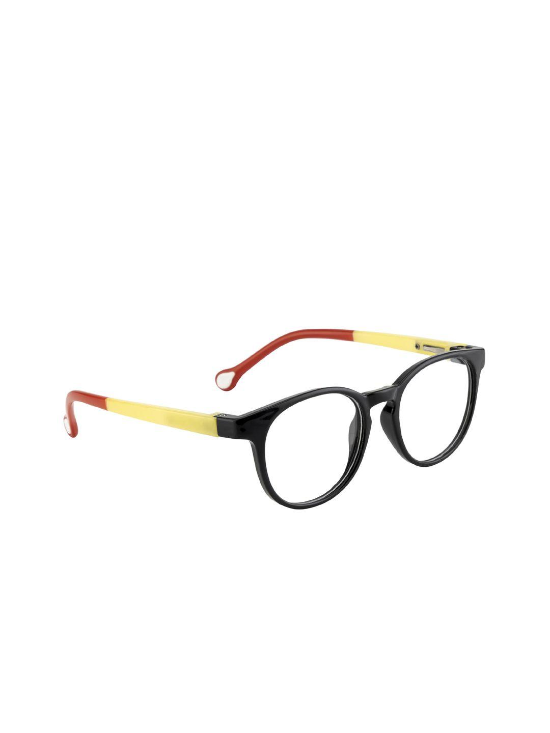 clark n palmer kids black & yellow colourblocked full rim oval frames cnp-y127-c6