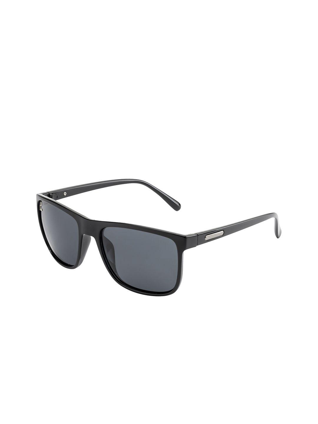 clark n palmer unisex black lens & black square sunglasses with polarised and uv protected lens
