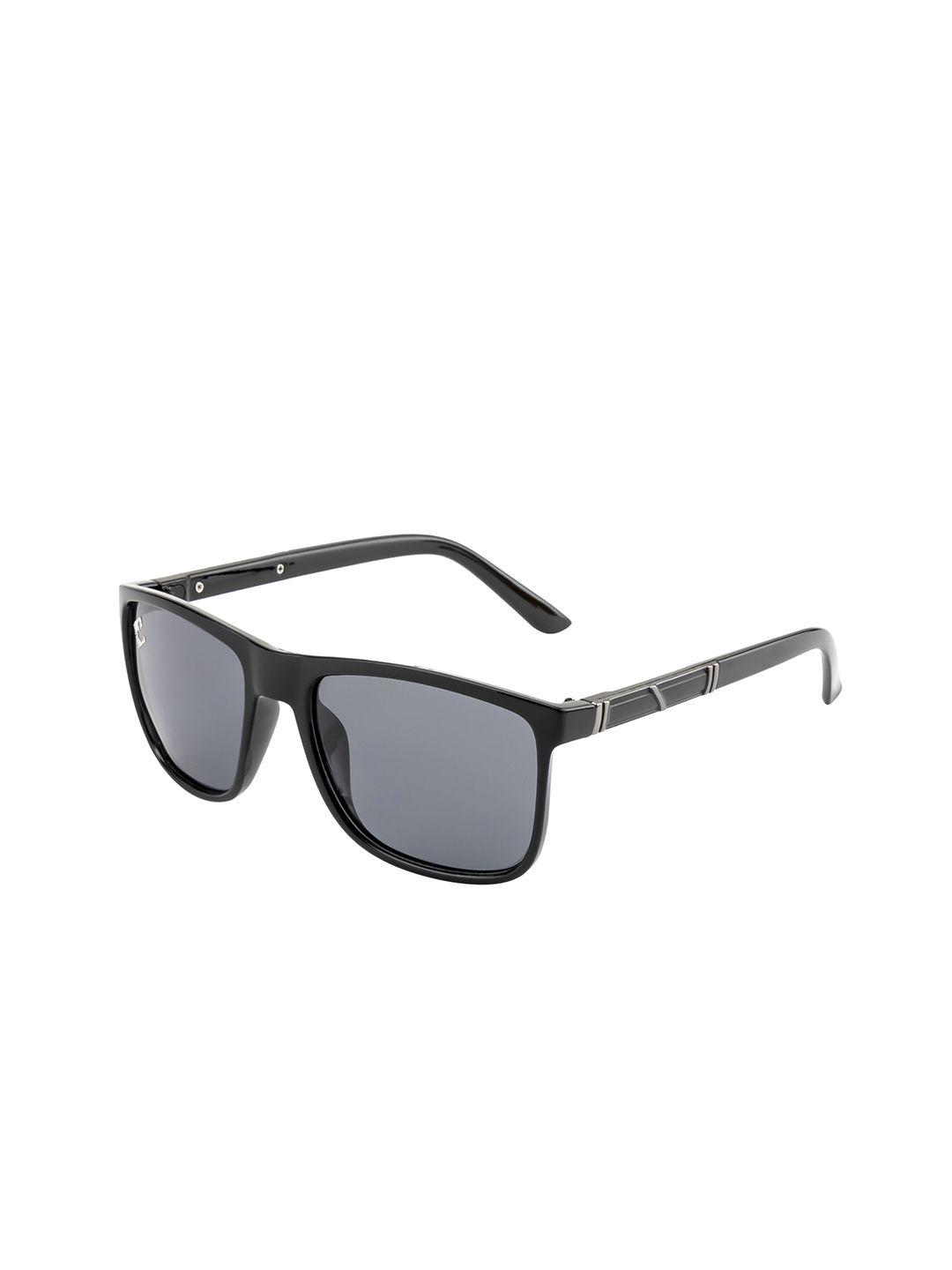 clark n palmer unisex black lens & black square sunglasses with polarised and uv protected lens