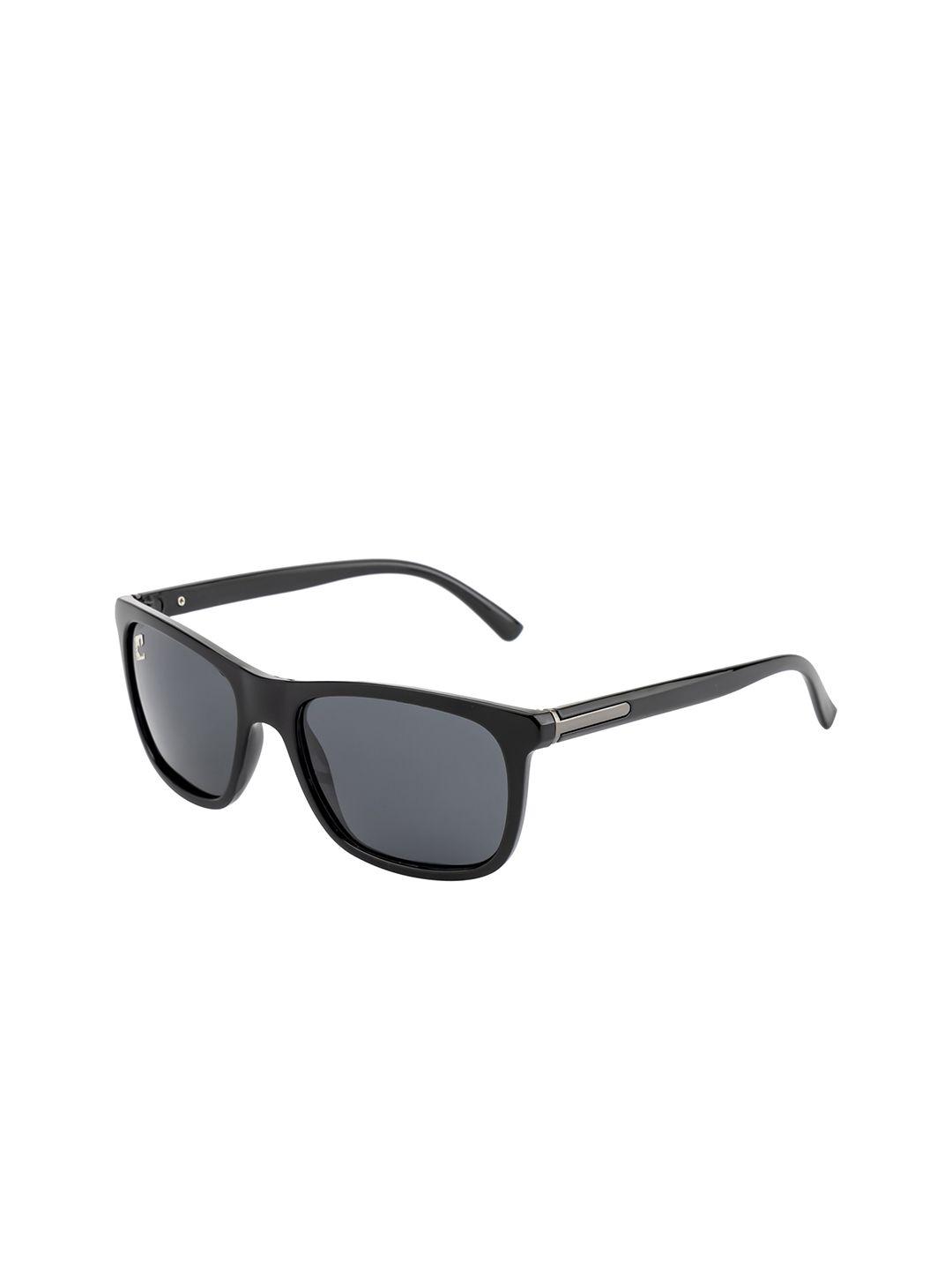 clark n palmer unisex black lens & black square sunglasses with polarised and uv protected lens