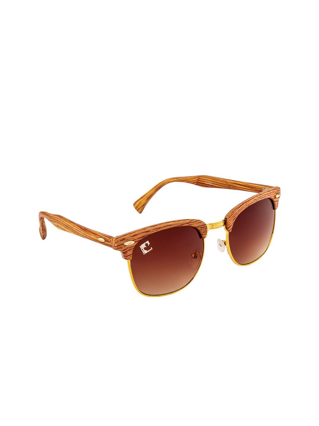 clark n palmer unisex brown lens & brown browline sunglasses with uv protected lens