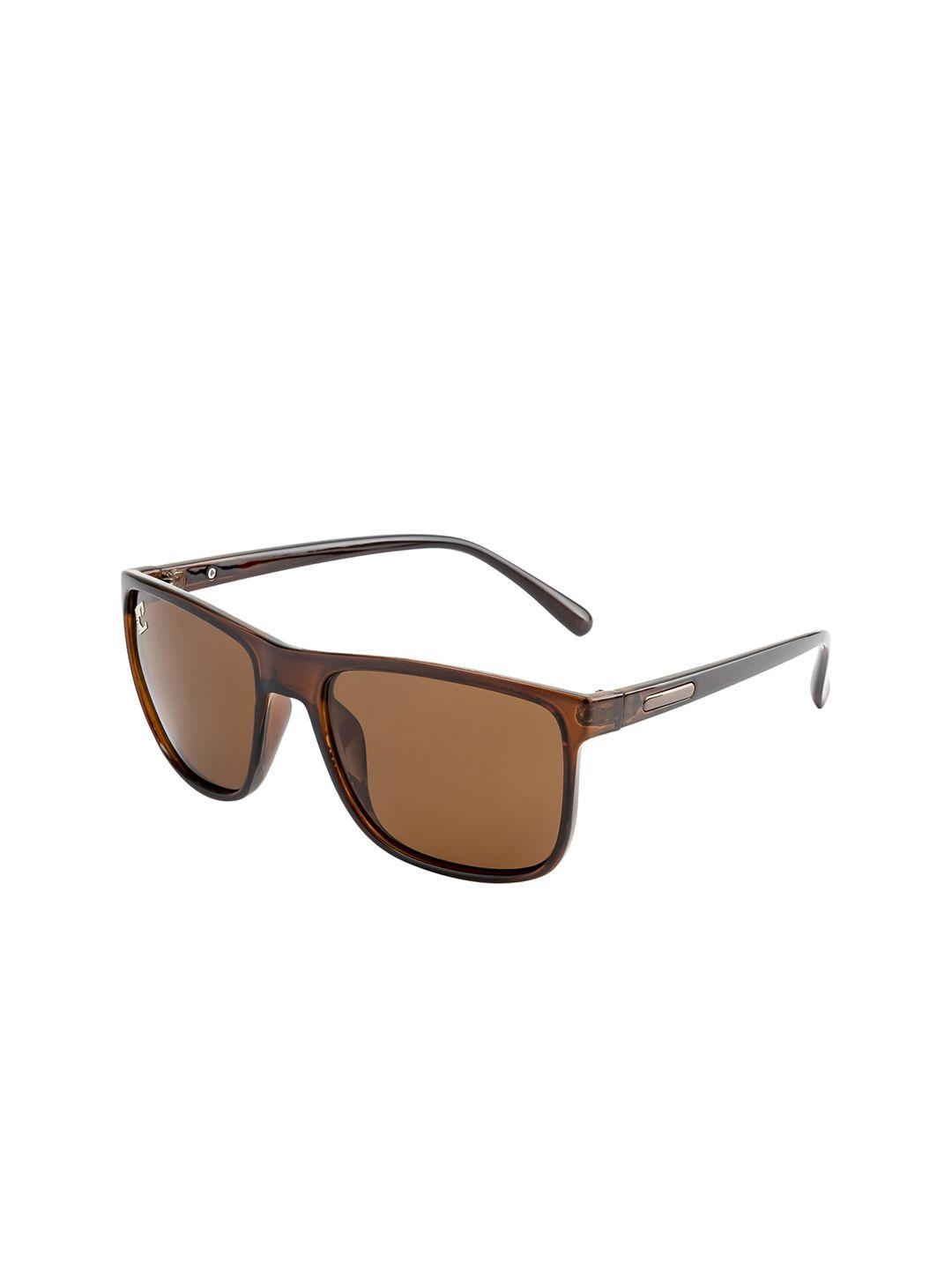 clark n palmer unisex brown lens & brown square sunglasses with polarised and uv protected lens