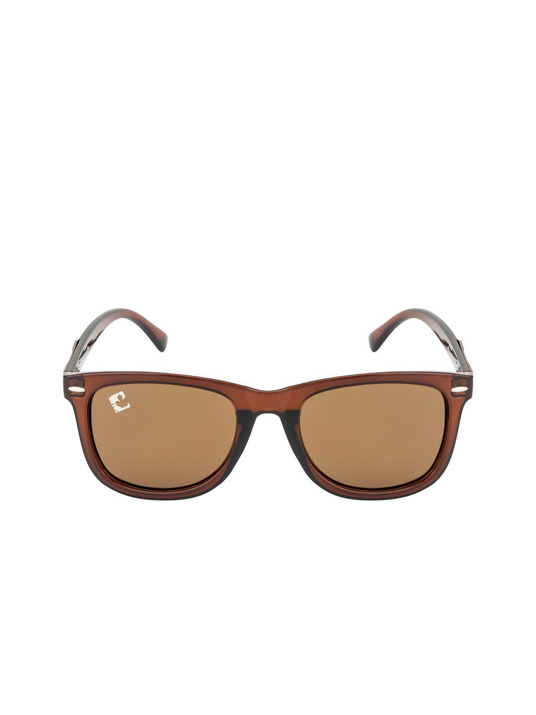 clark n palmer unisex brown lens & brown wayfarer sunglasses with polarised and uv protected lens