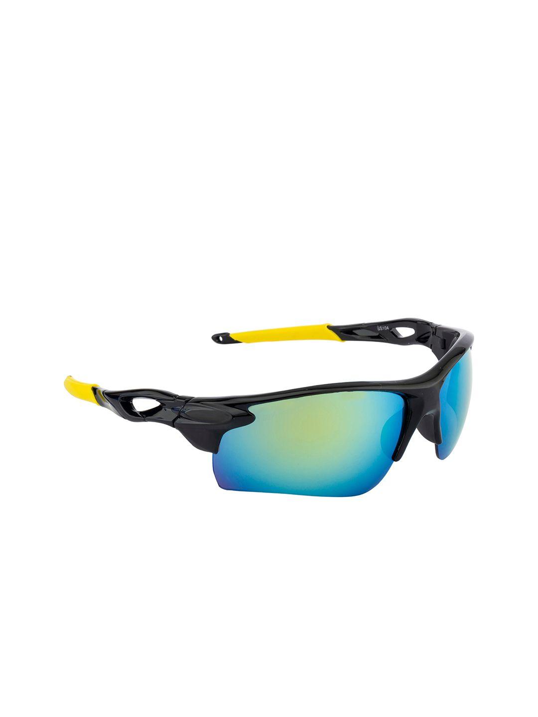 clark n palmer unisex mirrored lens & black sports sunglasses with uv protected lens