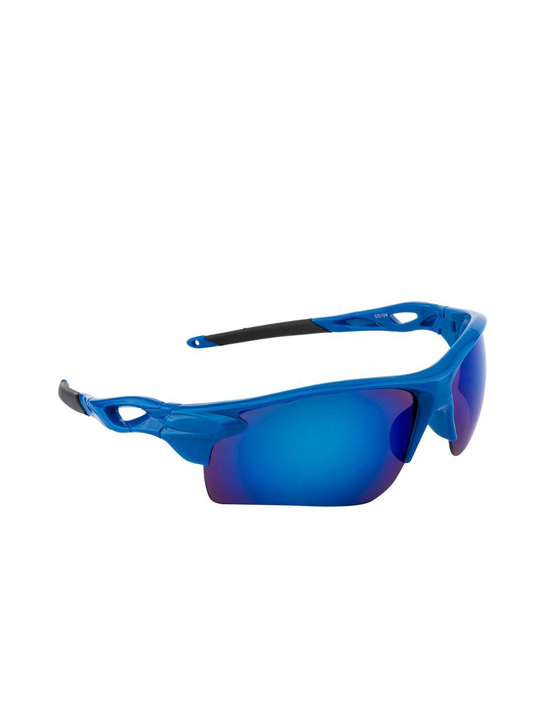 clark n palmer unisex mirrored lens & blue sports sunglasses with uv protected lens