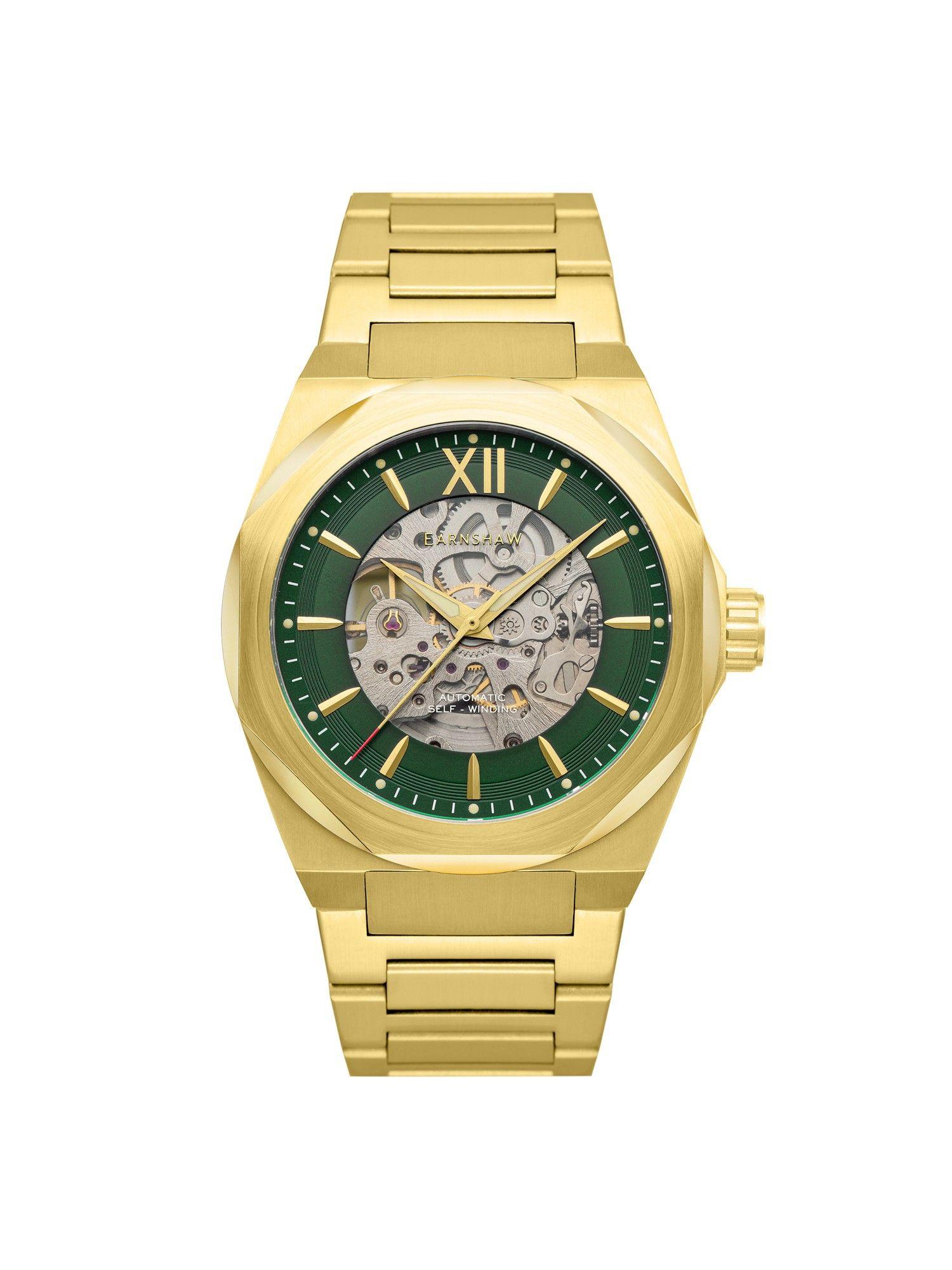 clark skeleton automatic green round dial mens watch - es-8183-99