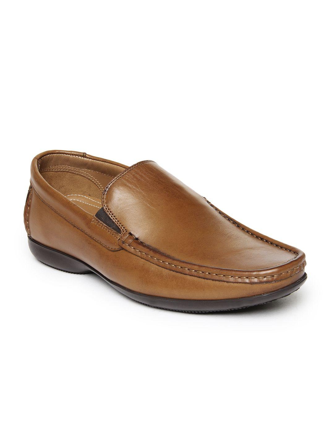 clarks men brown leather loafers