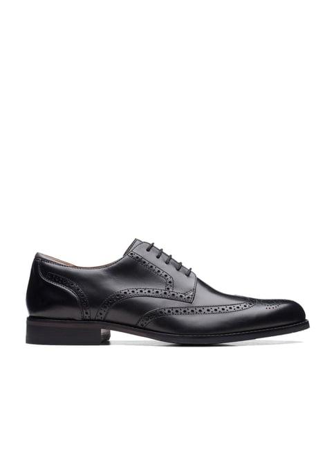 clarks men's craftarlo black brogue shoes