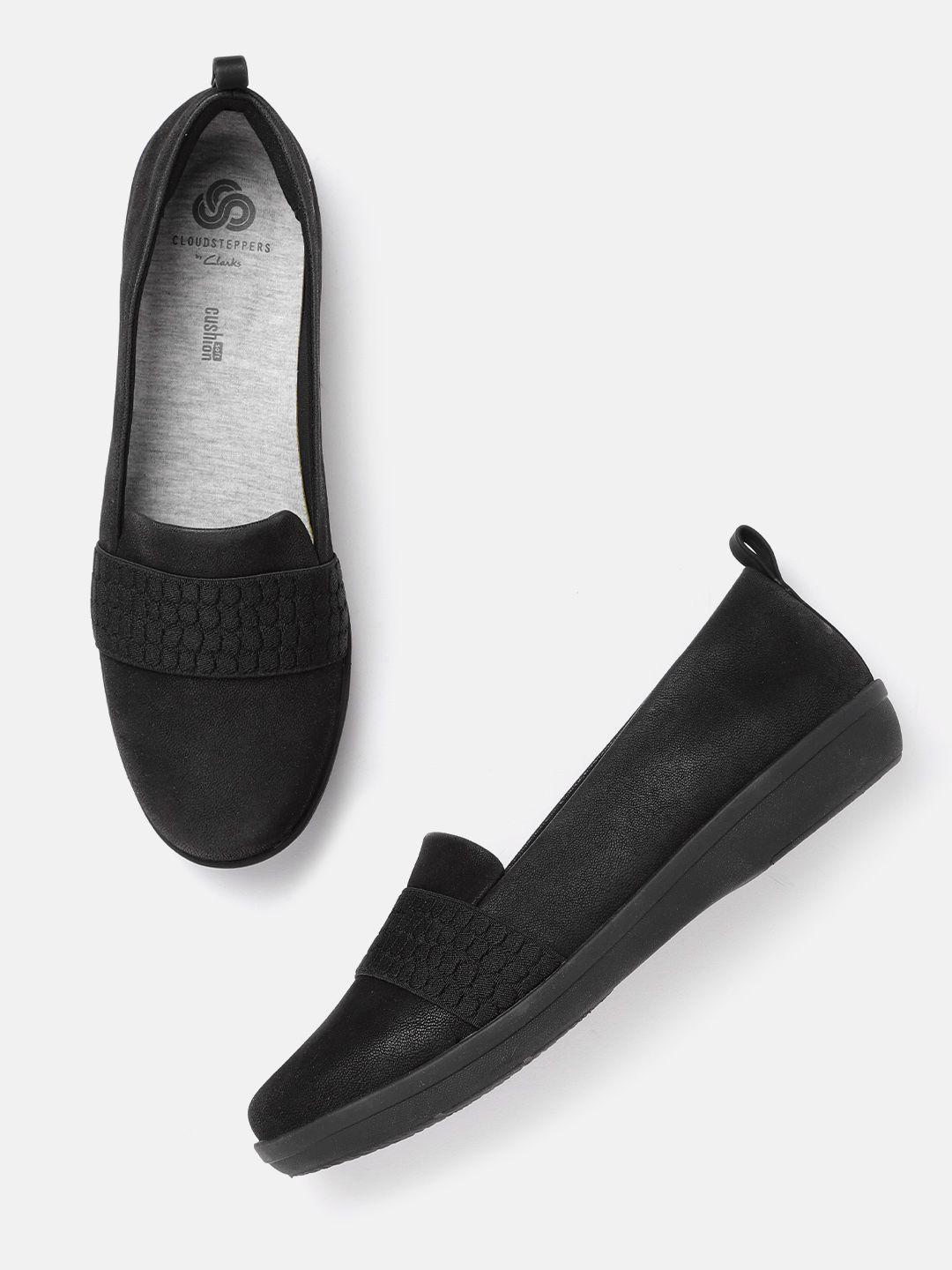 clarks women black solid slip-on sneakers