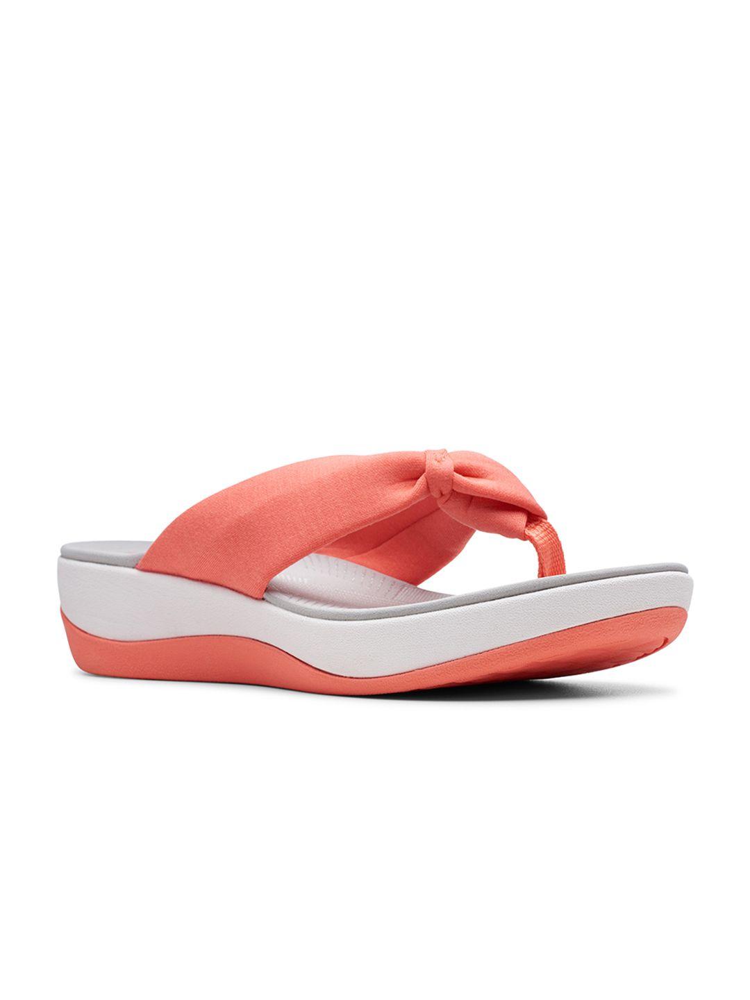 clarks women pink & white comfort sandals