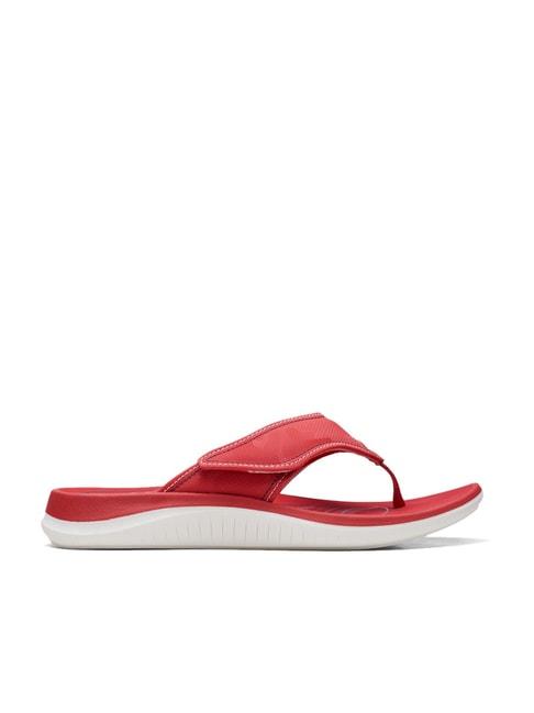 clarks women's glide post 2 cherry red thong wedges