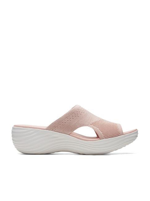 clarks women's pink casual wedges