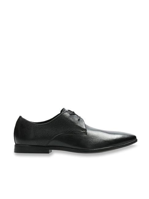 clarks men's bampton black derby shoes