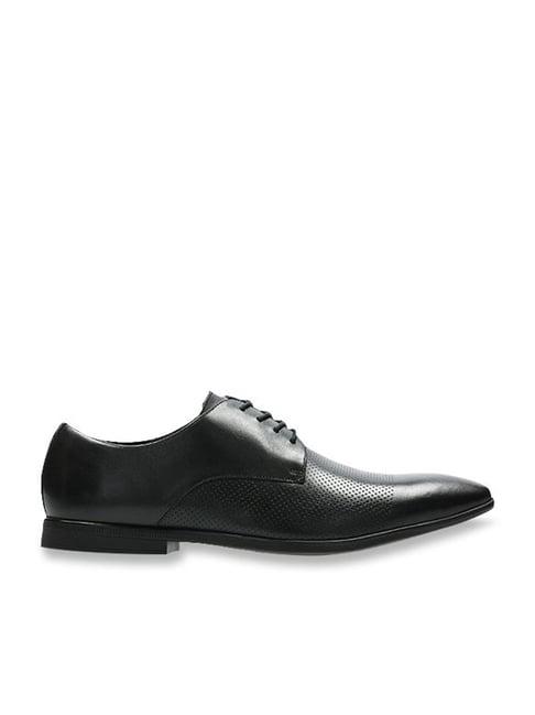 clarks men's bampton black derby shoes