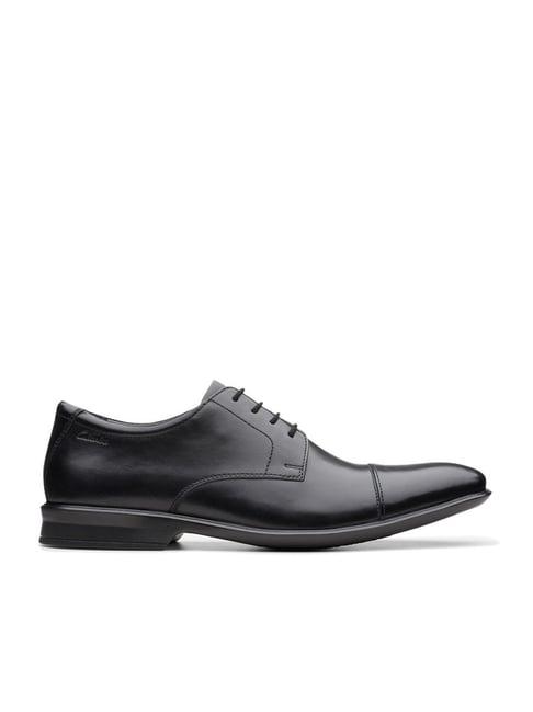 clarks men's bensley cap black derby shoes