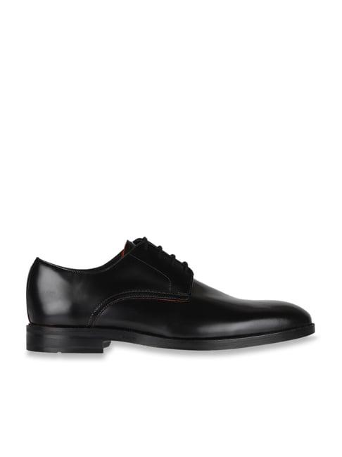 clarks men's black derby shoes