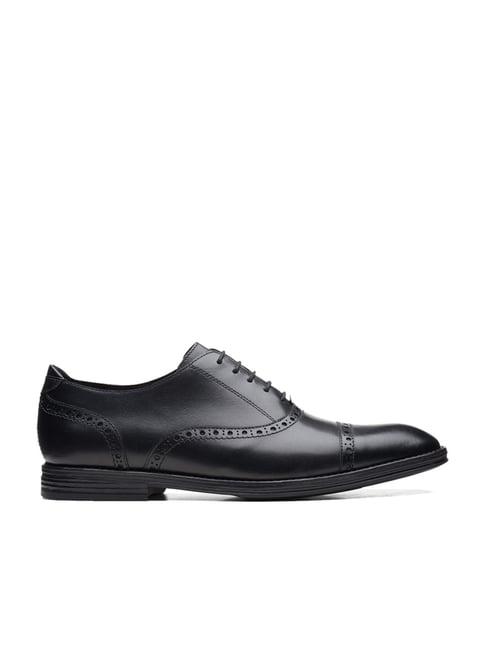 clarks men's citistridewing black brogue shoes