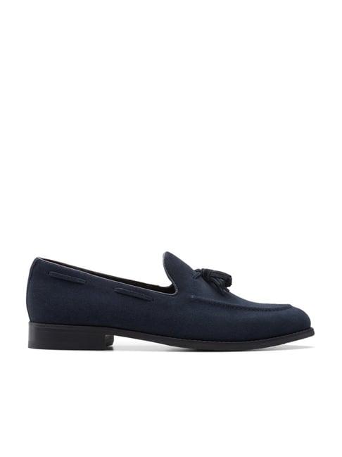 clarks men's craftarlo navy mocassins