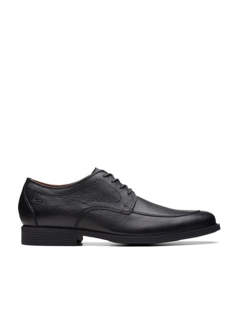 clarks men's whiddon black derby shoes