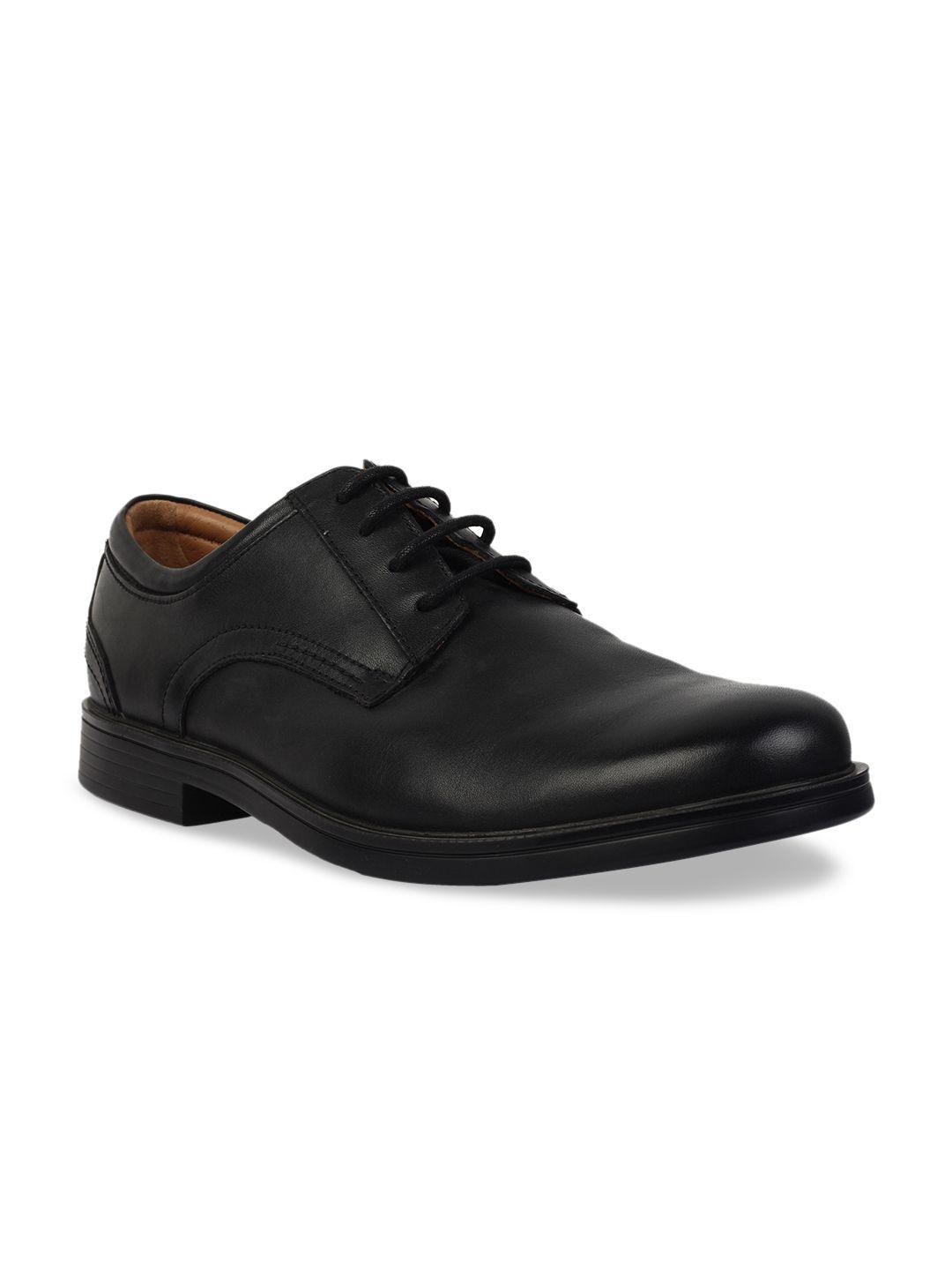 clarks men black leather derbys