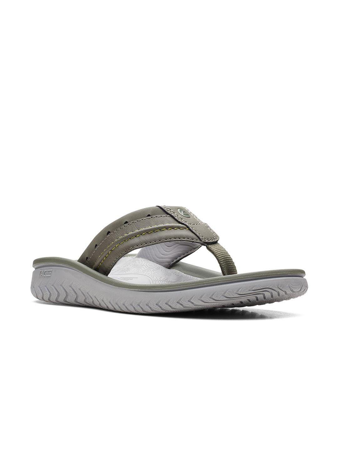 clarks men green thong flip flops