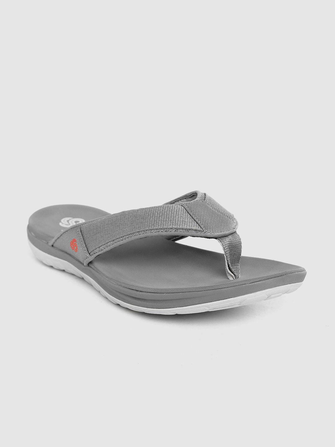 clarks men grey solid thong flip-flops