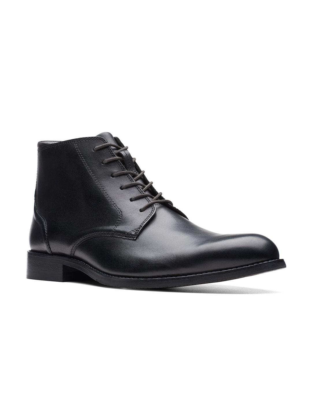 clarks men mid-top leather regular boots