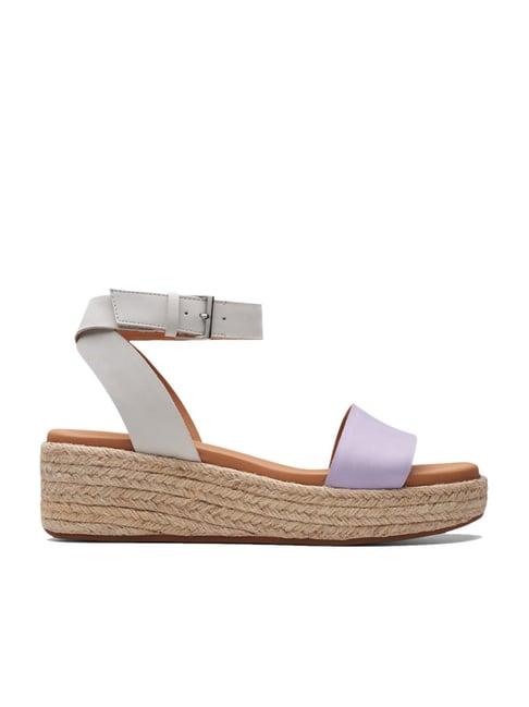 clarks women's kimmei lilac ankle strap wedges
