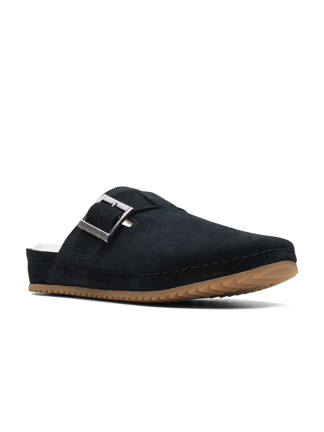 clarks women black mules flats