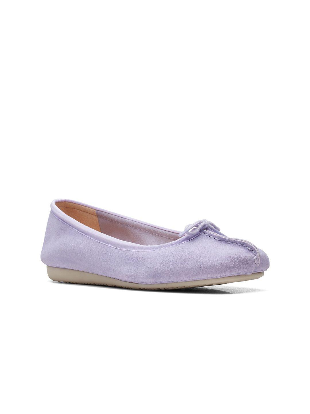 clarks women leather square toe ballerinas