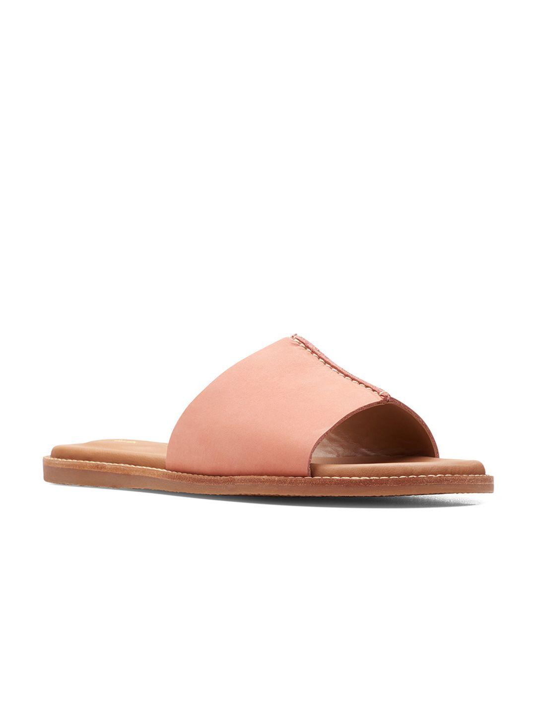 clarks women orange open toe flat