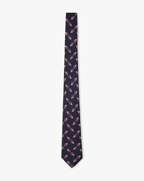 classic graphic tie with logo detailing