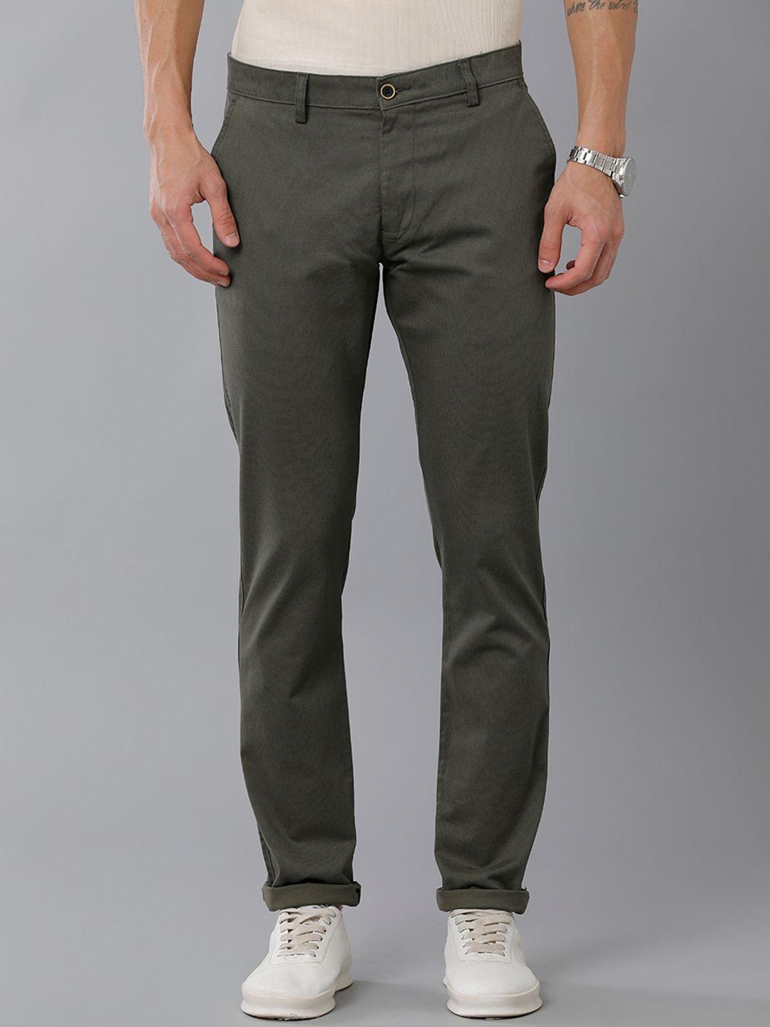 classic polo men classic slim fit chinos mid-rise trousers