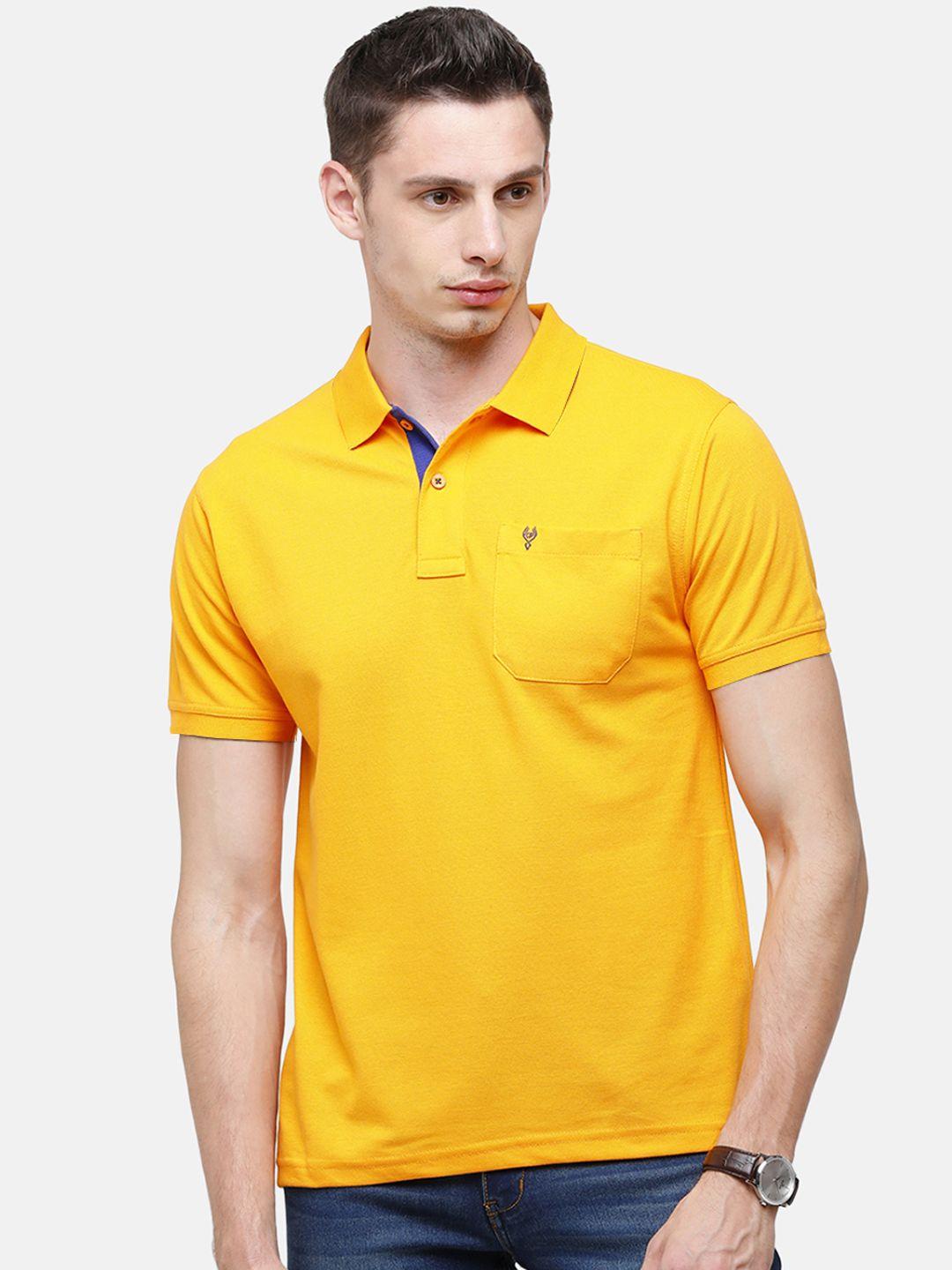 classic polo men orange solid polo collar t-shirt