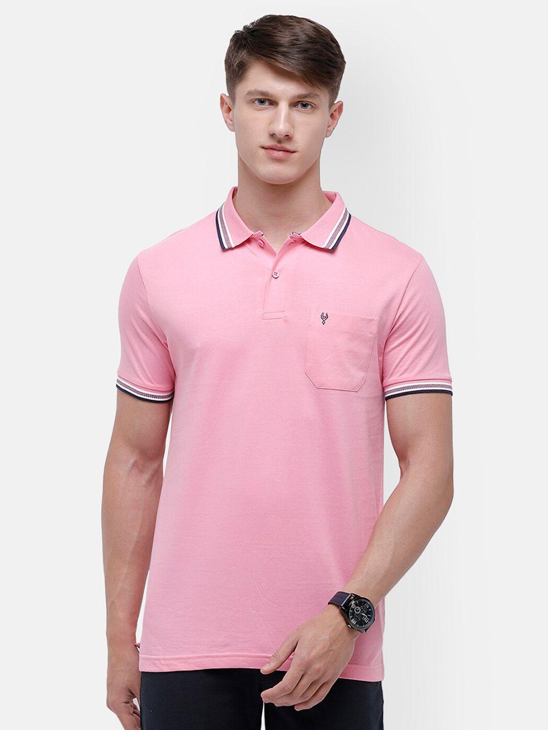 classic polo men pink polo collar slim fit t-shirt