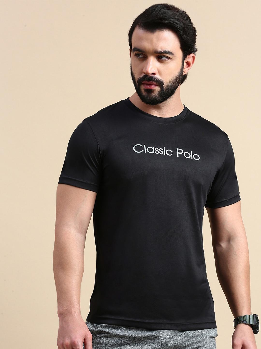classic polo typography printed round neck raglan sleeves antimicrobial slim fit t-shirt
