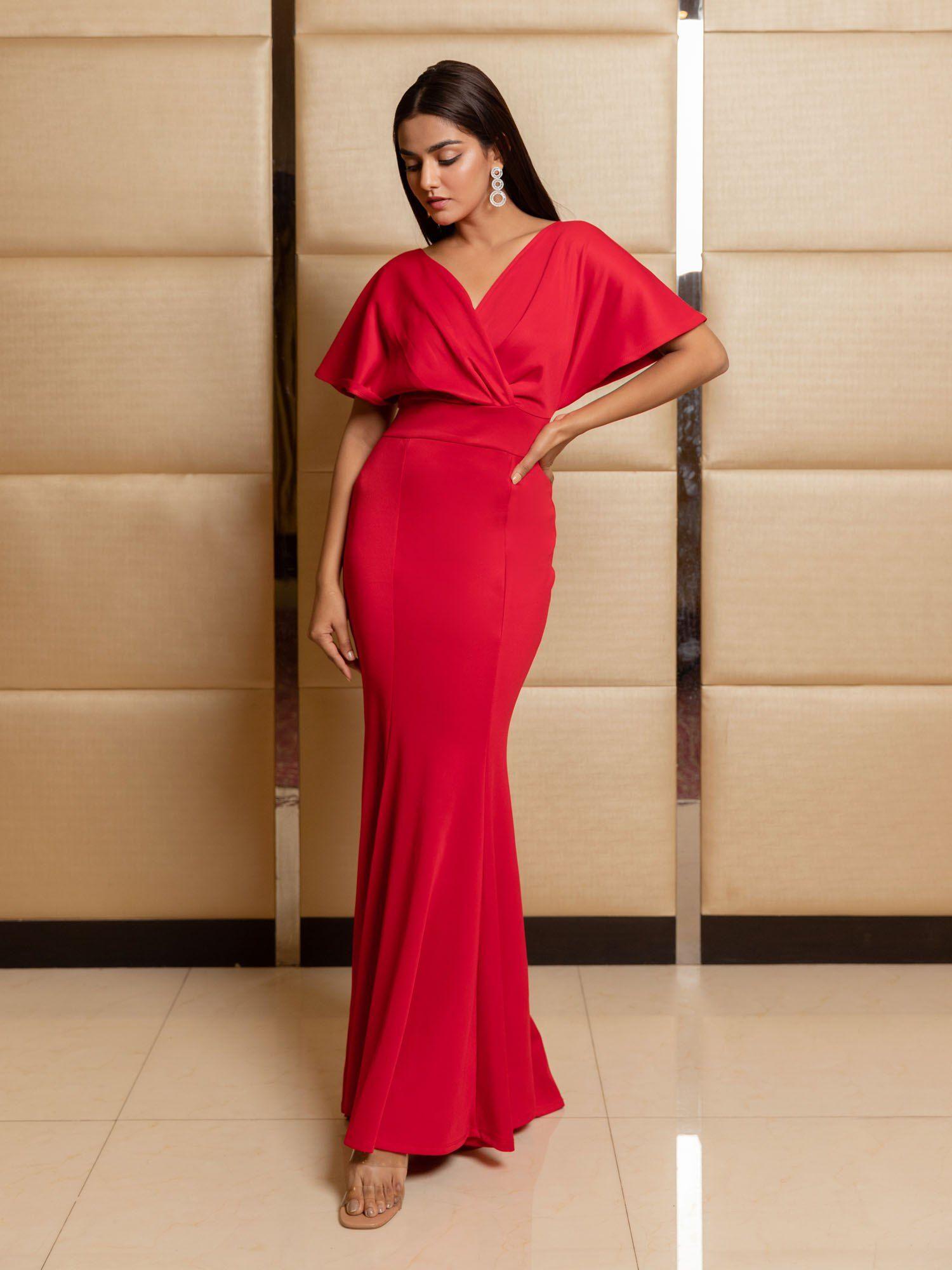 classic scarlet red gown