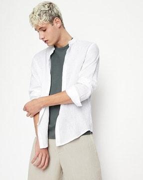 classic shirt with band collar