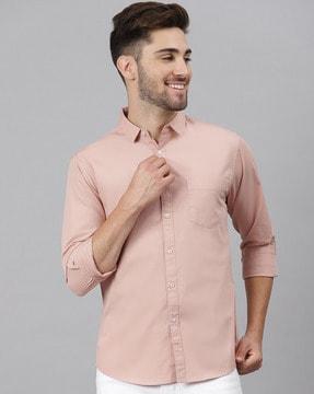 classic slim fit shirt with spread collar