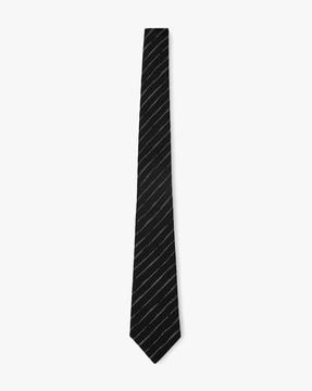 classic stripes tie with logo detailing