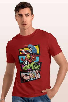 classic avengers round neck mens t-shirt - red