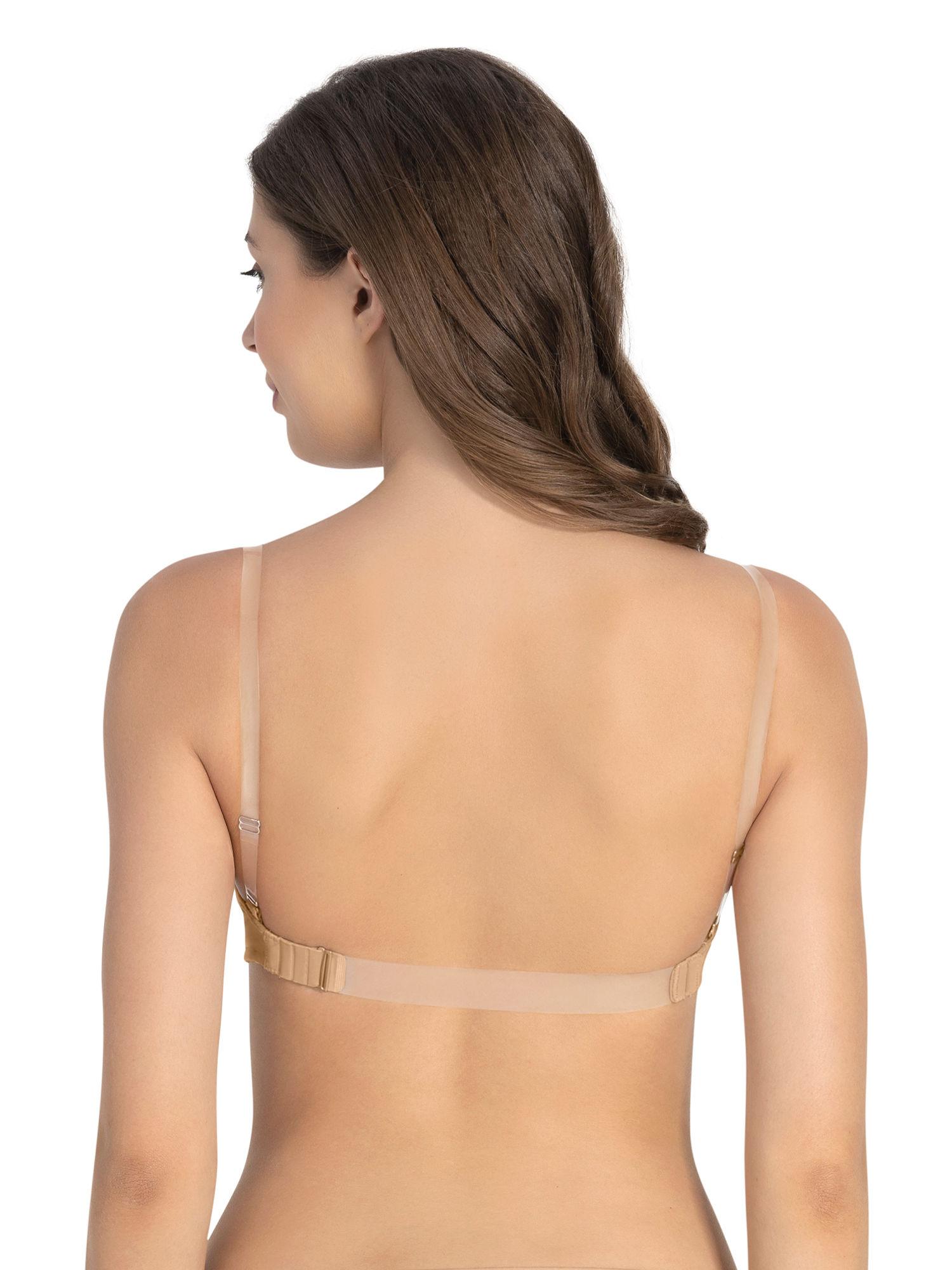 classic backless padded & non wired bra - nude