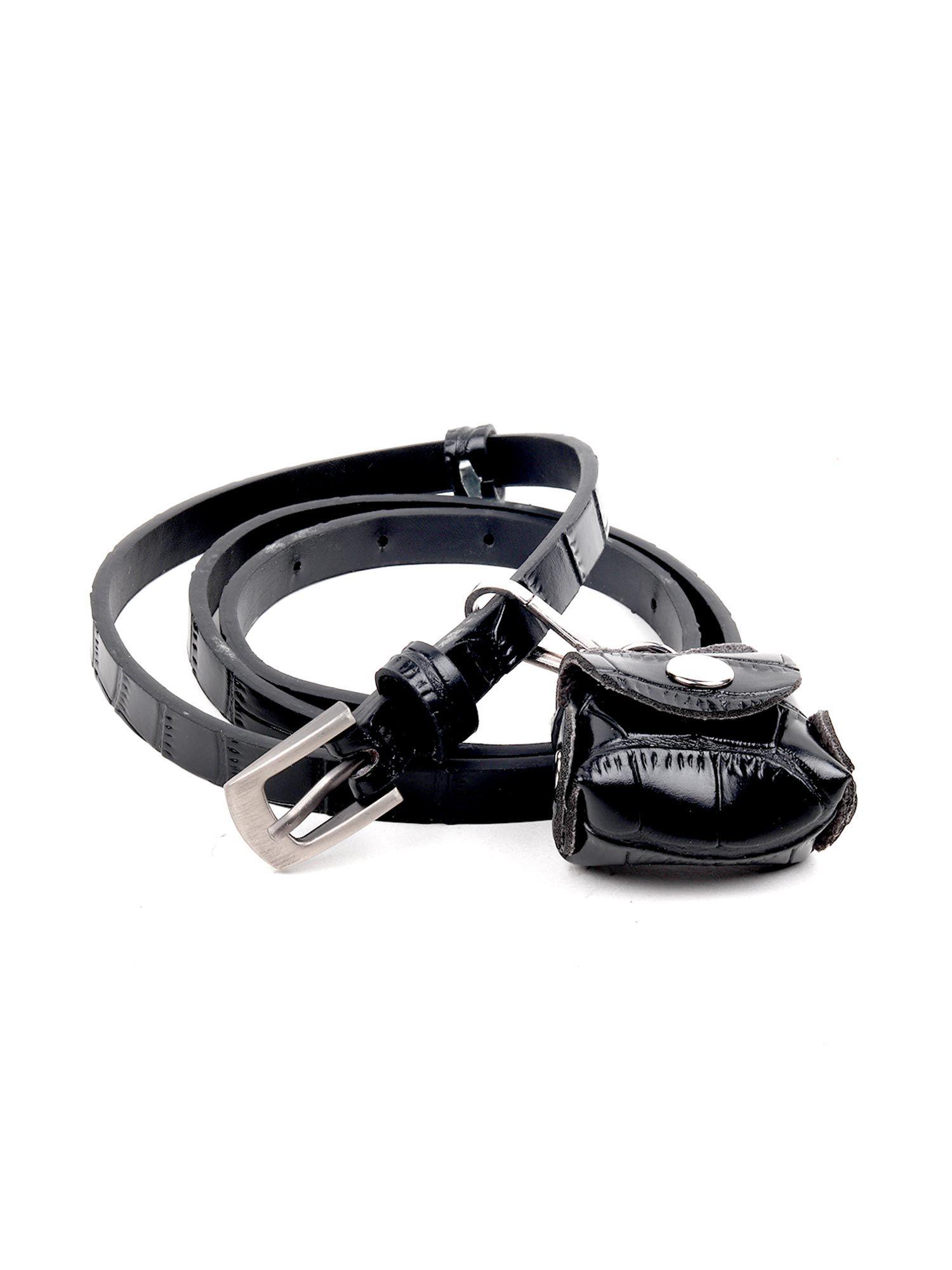 classic black croc belt bag